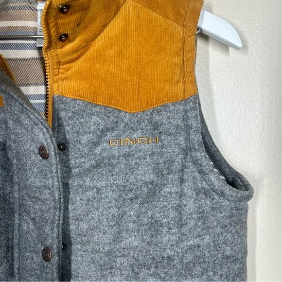 Cinch Gray & Tan Wool-Blend Western Vest - Picture 5 of 11